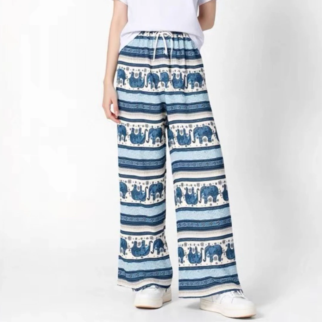 泰国大象裤女波西米亚风沙滩裤宽松奶奶裤百搭休闲直筒裤男长裤夏