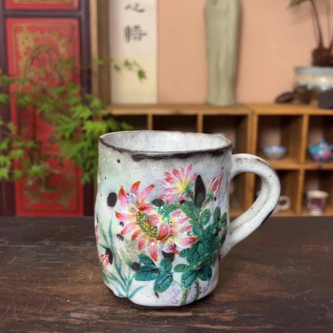 杯柴烧纯手工手绘陶瓷