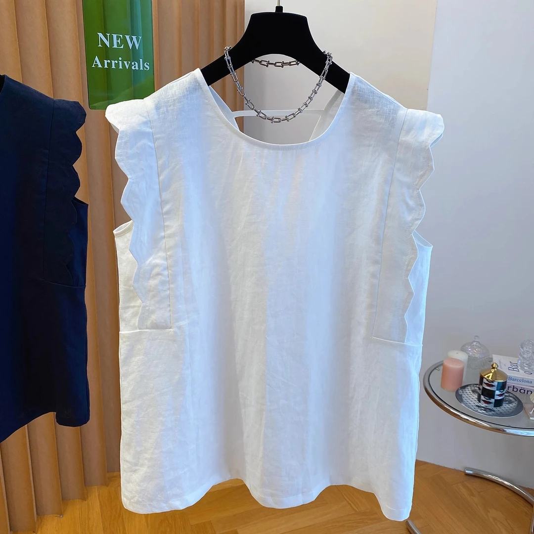 清仓捡漏~奥特莱斯高级老钱风无袖上衣宽松洋气小衫背心女夏外穿