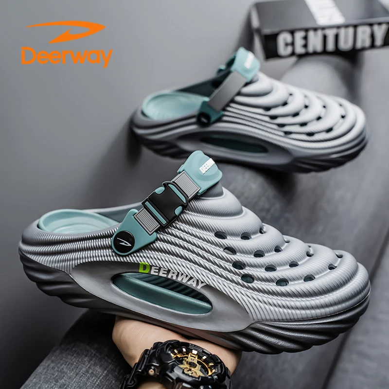 德尔惠开车洞洞鞋男防臭防滑男士户外凉拖鞋夏季透气踩屎感沙滩鞋