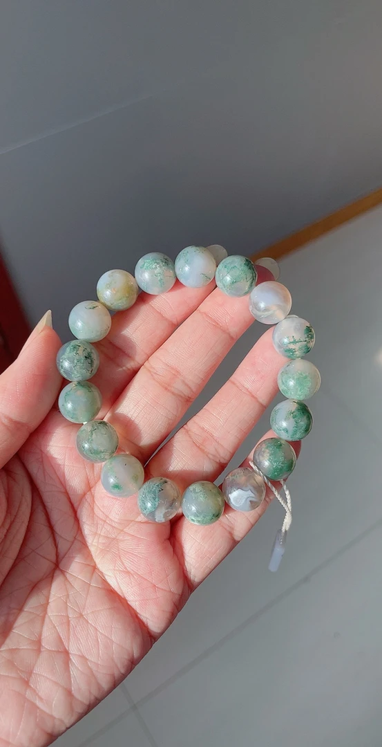 水草玛瑙手串天然色