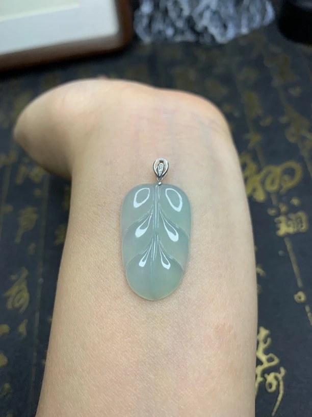 非金属布艺吊坠 冰润叶子金枝玉叶挂件送绳适合送礼