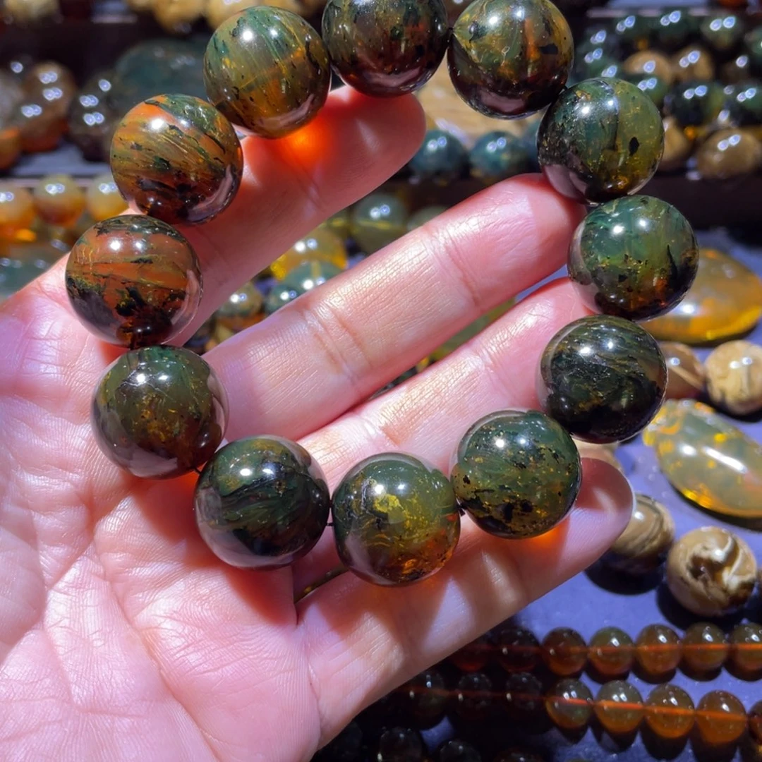 琥珀未镶嵌手链天然