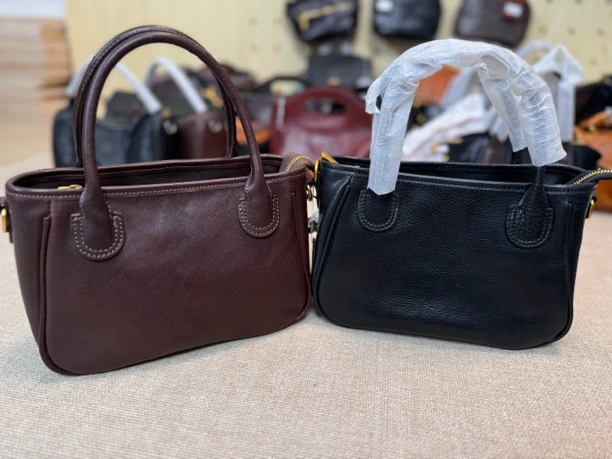 简约休闲小众植鞣牛皮菜篮子