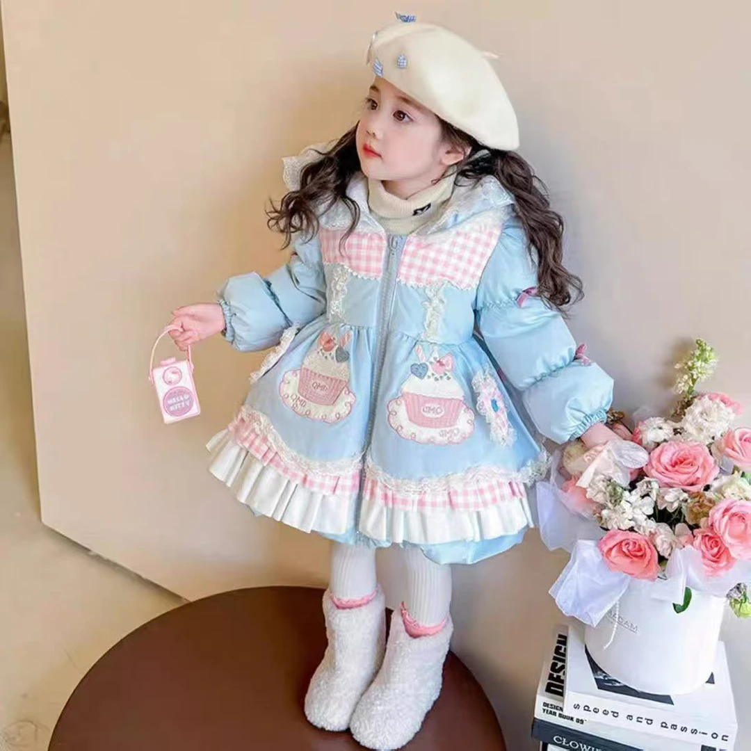 【SUger Yuu】自制品牌高货女童棉服【蓝色蛋糕洛丽塔棉服】