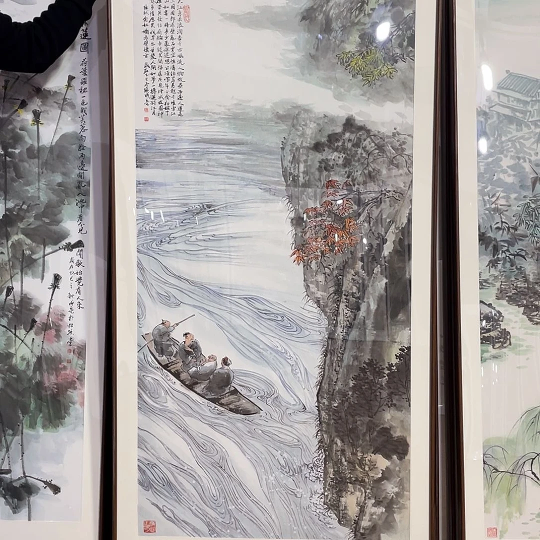 M***y国画手绘画作品带框80/160