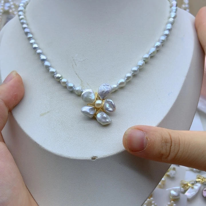 淡水珍珠合金颈饰