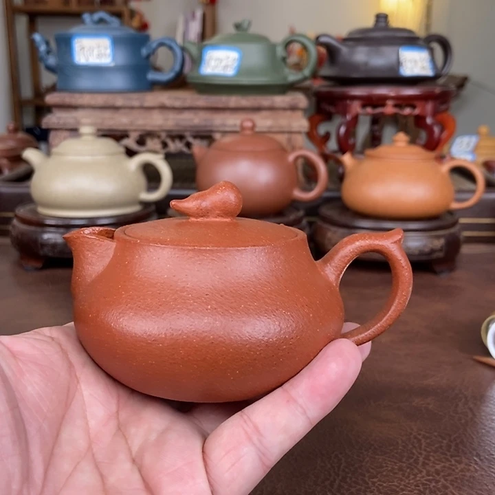 紫砂茶壶红降坡半手工葫芦壶