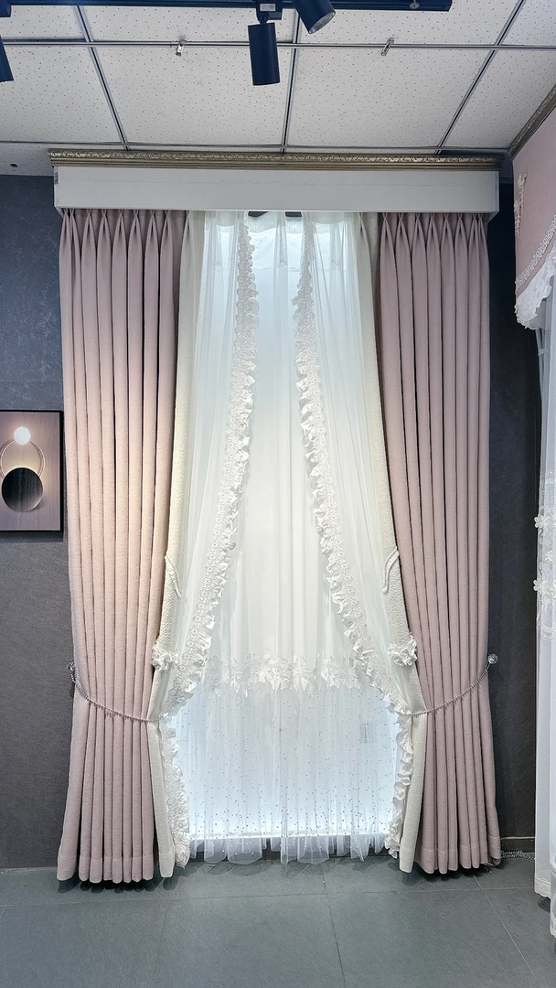 花苞 雪尼尔浮雕亮闪工艺 法式高端定制窗帘