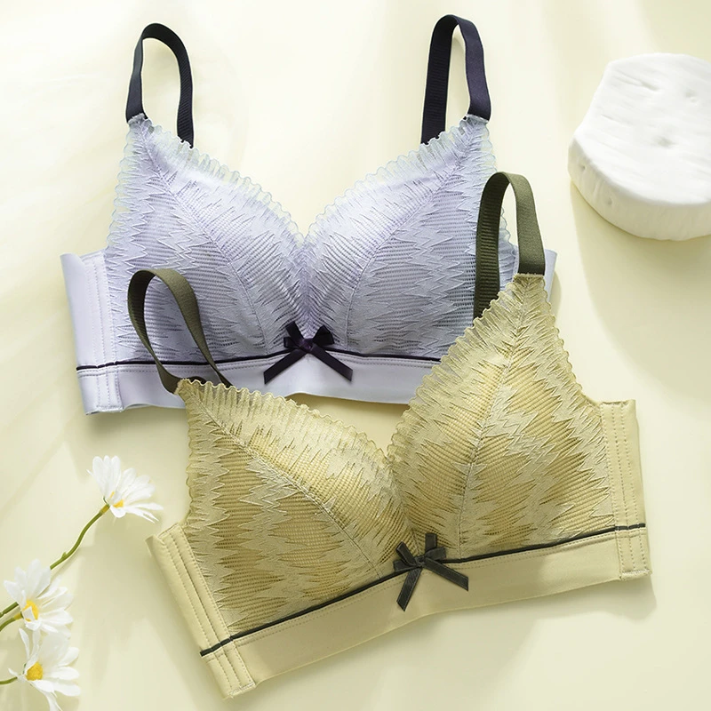 蕾丝无钢圈文胸聚拢小胸显大侧收副乳调整型女士内衣胸罩单件