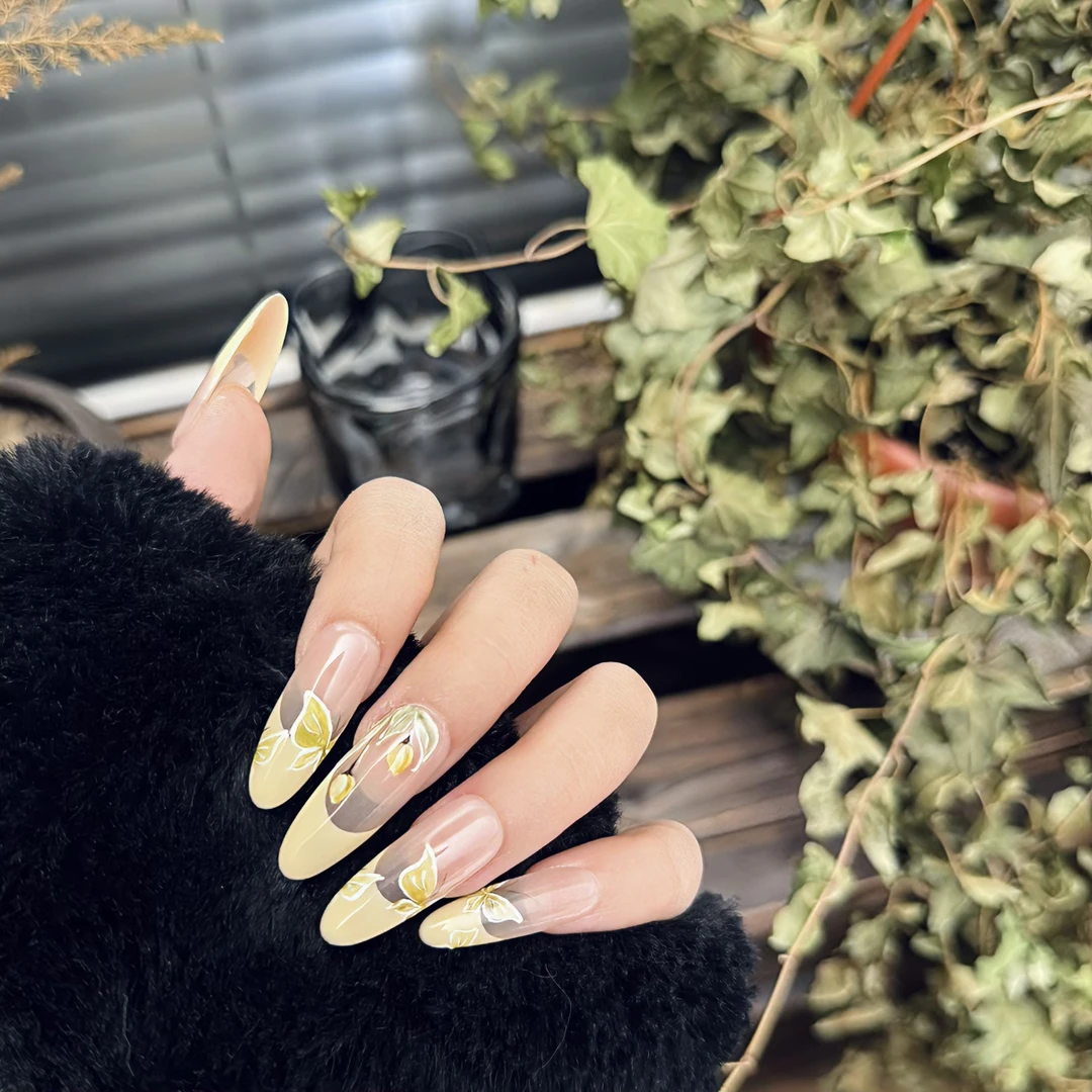 【奶油郁金】国风高级氛围感水彩手绘穿戴甲