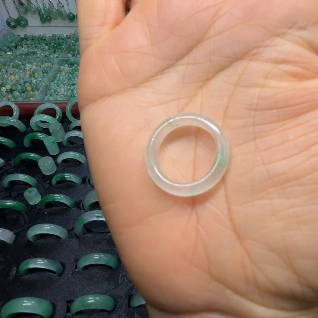 石英质玉（非洲翠）未镶嵌戒指  珠子  手镯白冰戒指