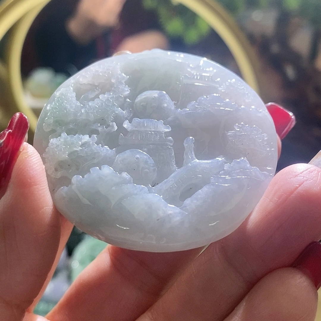 【闪购商品】翡翠颈饰未镶嵌山水