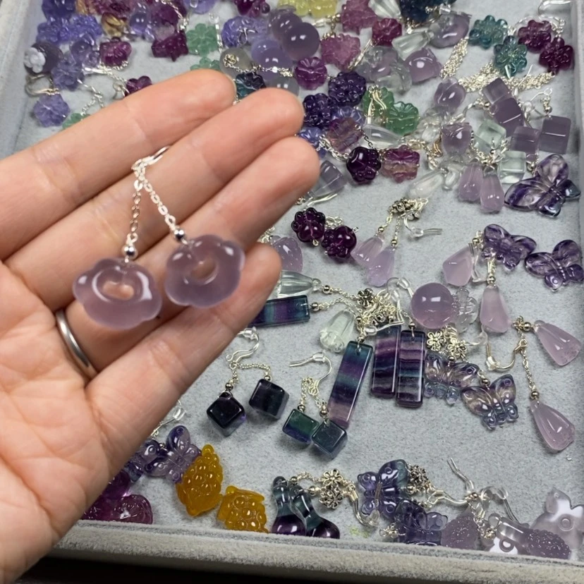 【闪购商品】未镶嵌挂件耳饰耳环项链萤石