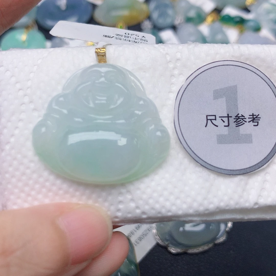 颈饰18K金镶嵌翡翠天然缅甸Ａ货翡翠