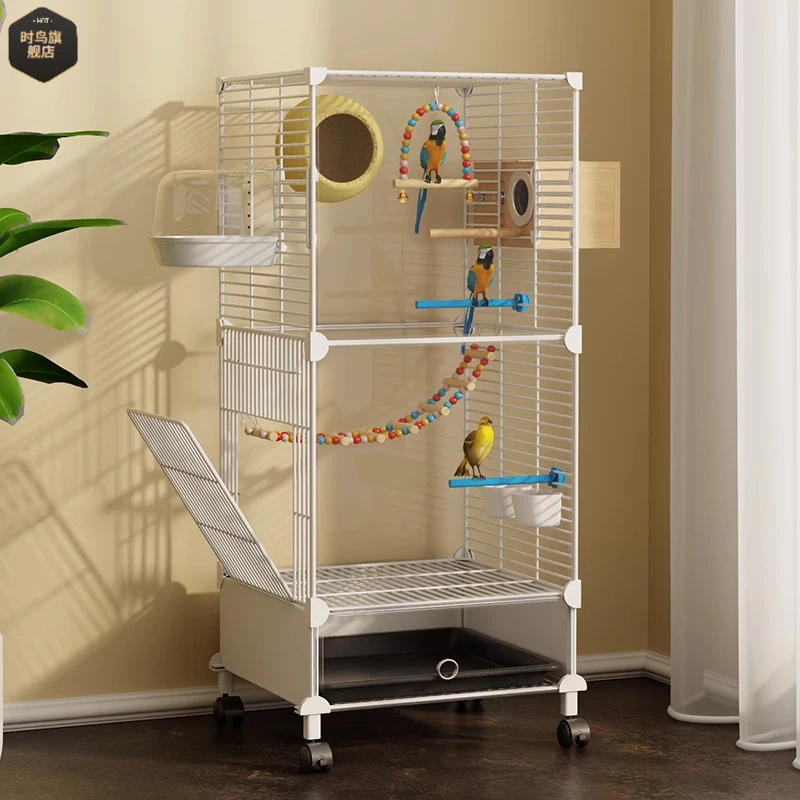 鸟笼鹦鹉笼子家用大号虎皮玄凤牡丹八哥常备新型豪华别墅带繁殖箱