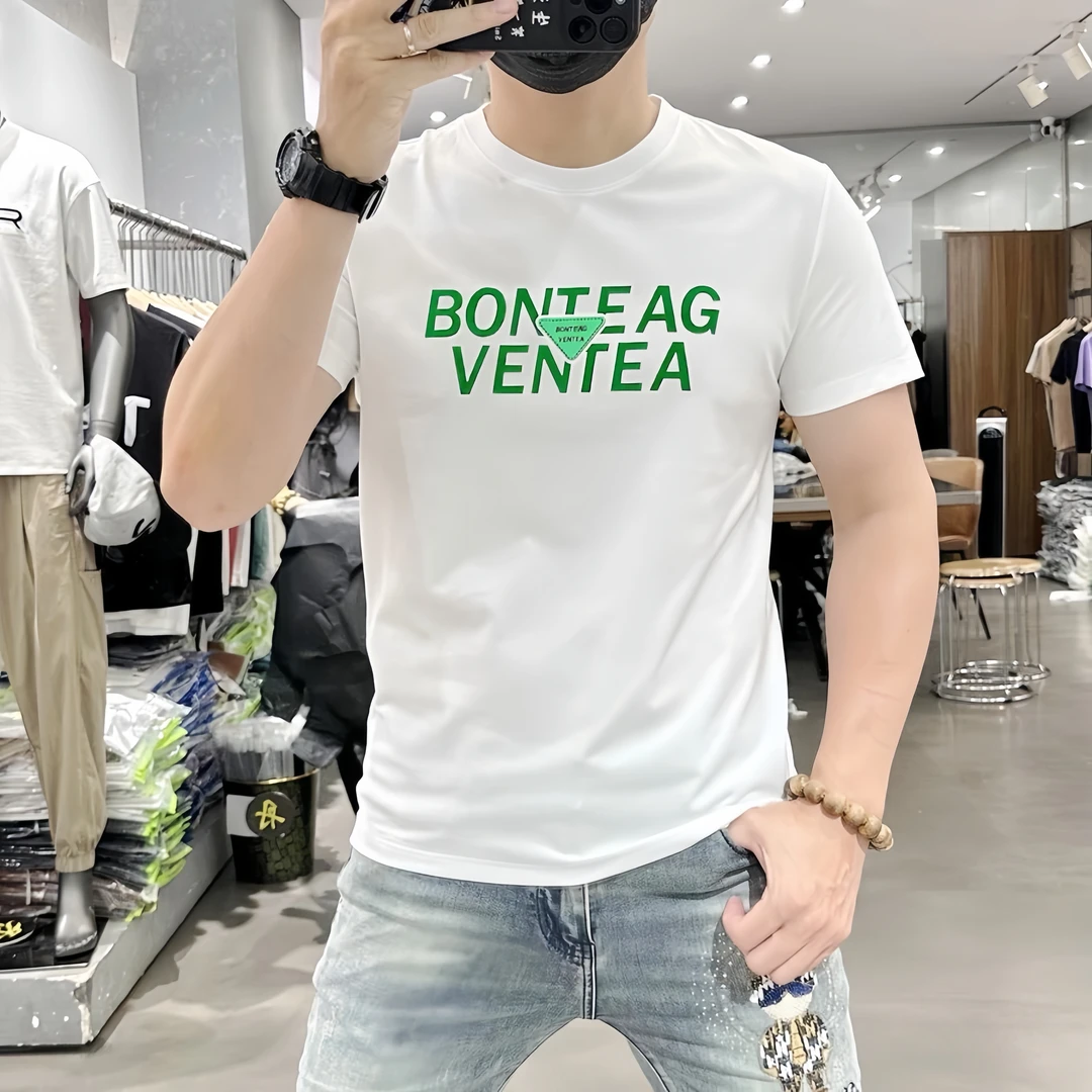 欧洲站短袖T恤男夏季潮流欧货字母印花男装丝光棉圆领百搭半袖