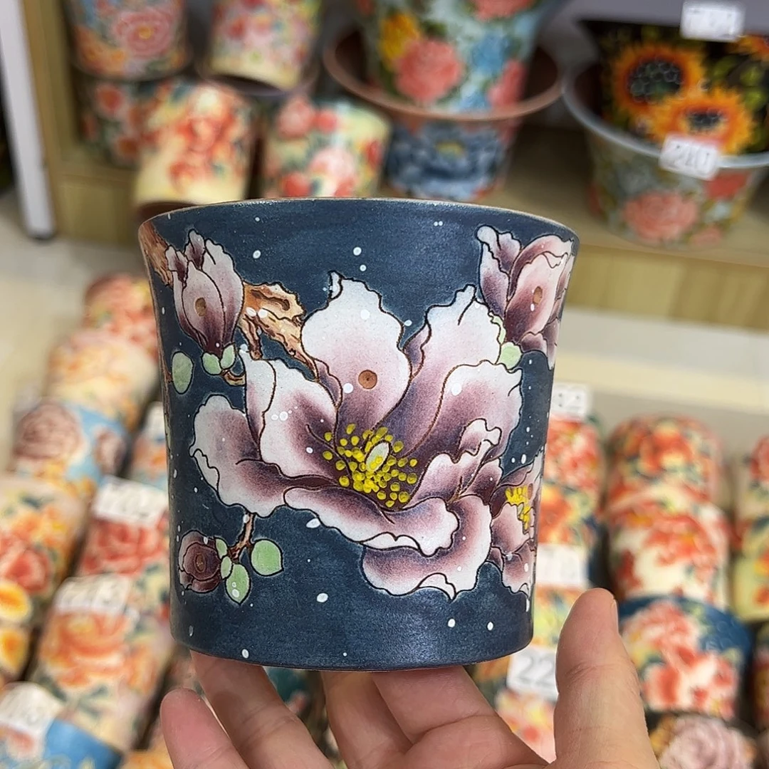 景德镇炫彩手绘口10.5高10