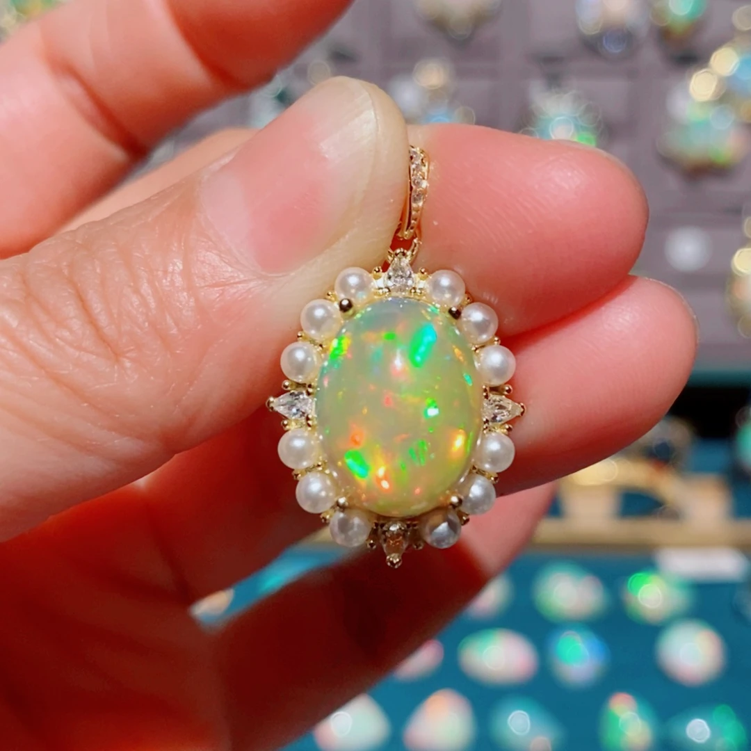 欧泊欧泊吊坠银S925镶嵌