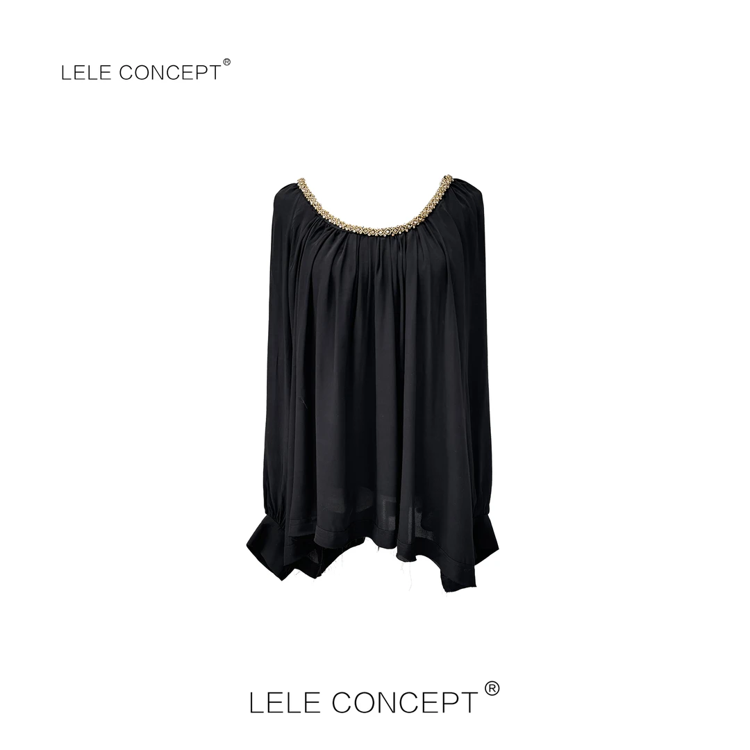 LELE CONCEPT｜【如一】轻奢高级设计师款大领钉珠上衣S0898