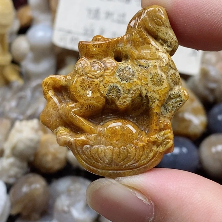 颈饰未镶嵌硅化珊瑚（珊瑚玉）有瑕