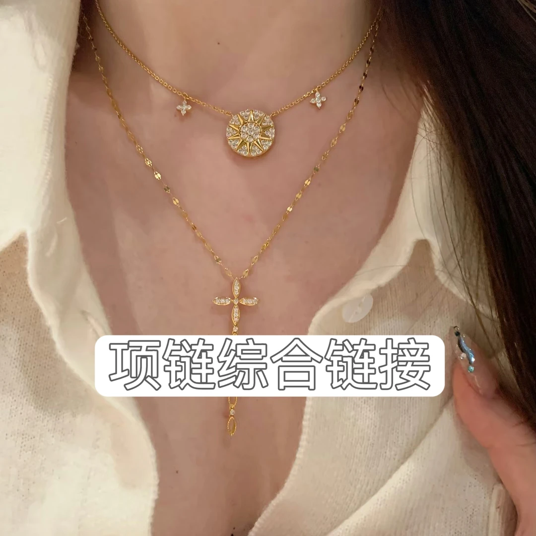 铜合金仿珍珠项链 对版带钢印项链集合链接