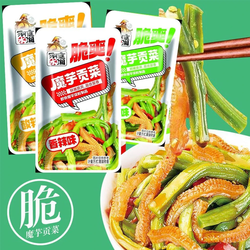 香脆魔芋贡菜脆爽香辣零食辣条开袋开胃即食宿舍办公室解馋食品