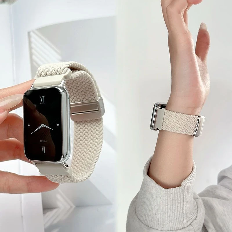 适用VIVOwatchGT金属磁吸表带iQooGT拼色腕带编制表链夏季冬季