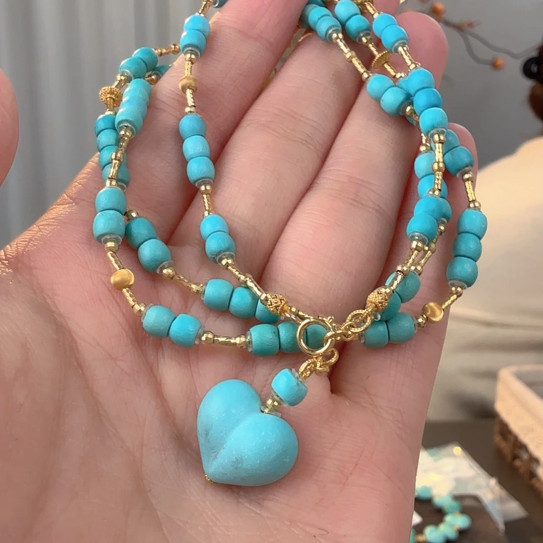 绿松石18K金镶嵌珠宝奇石