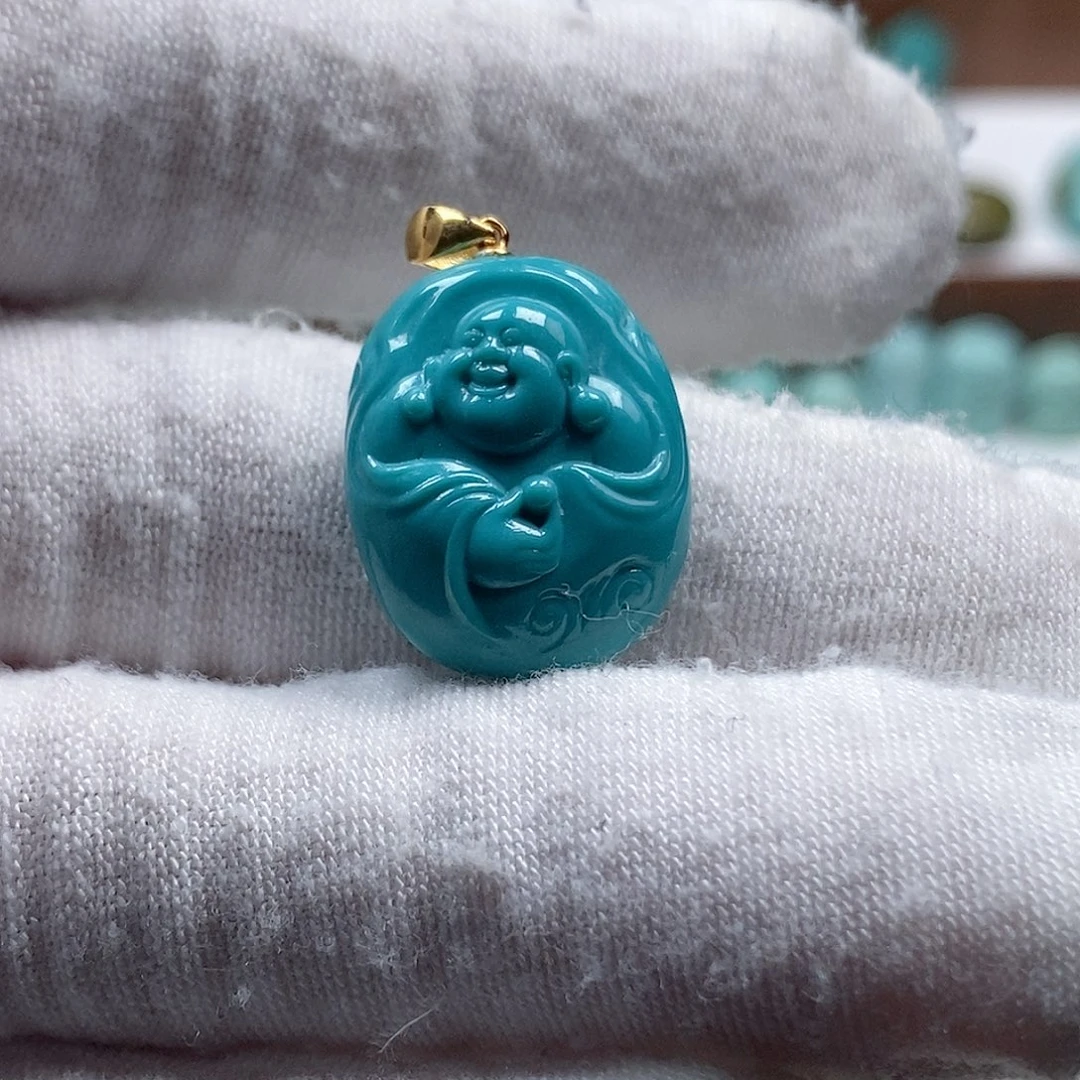 绿松石18K金镶嵌珠宝奇石