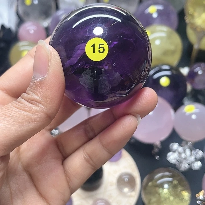 水晶水晶球紫卡5.37，15号未镶嵌
