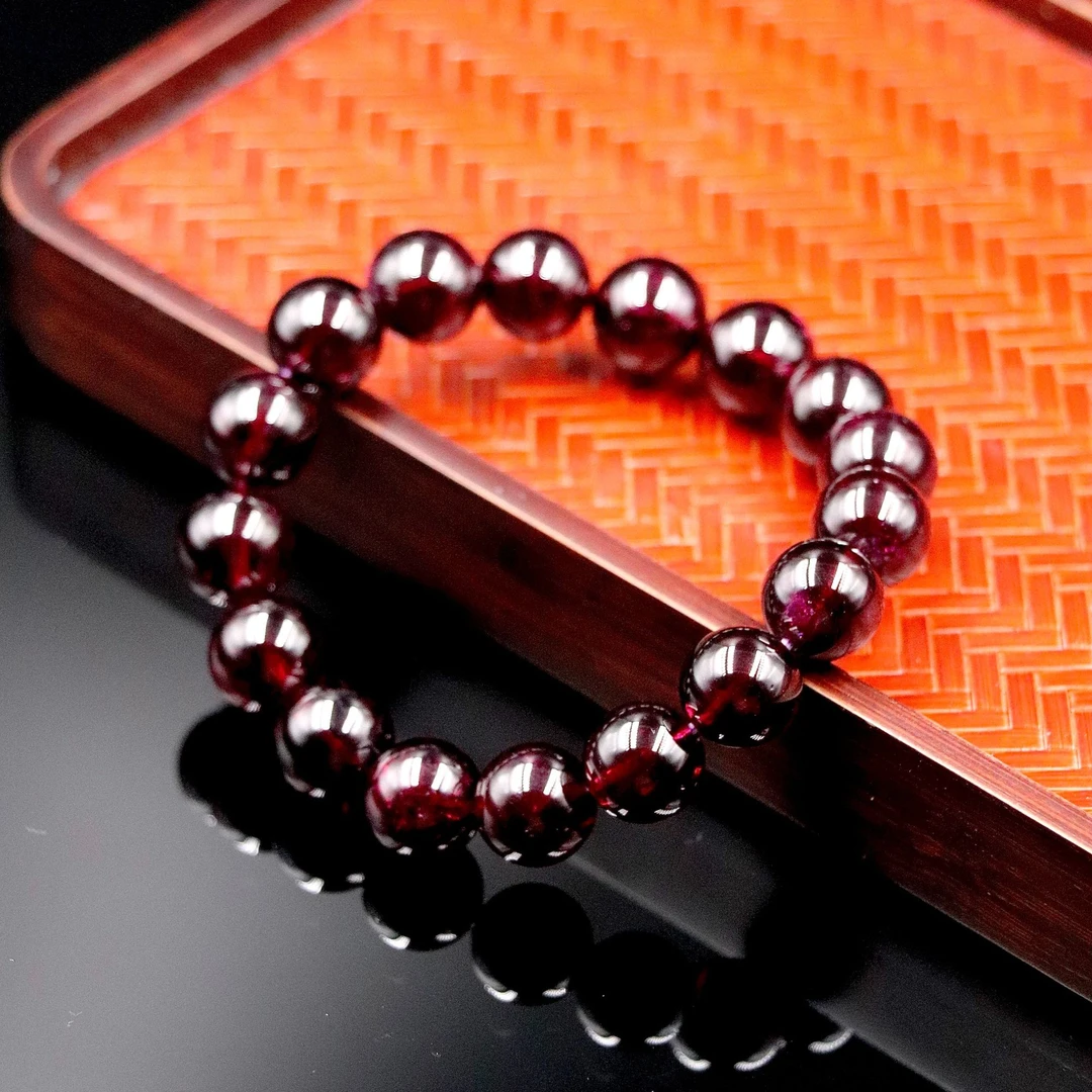 天然老矿紫牙乌石榴石单圈手串E2338-尺寸可选-多样性发一