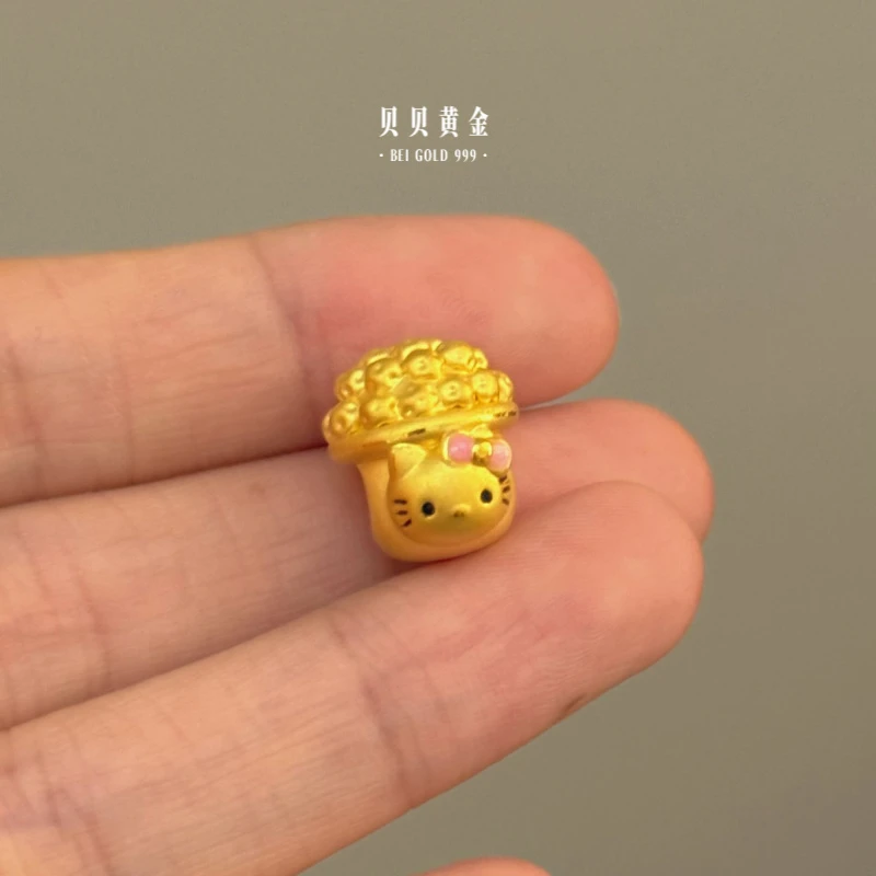 贝贝黄金 足金999 爆米花kt 珐琅彩 转运珠 102