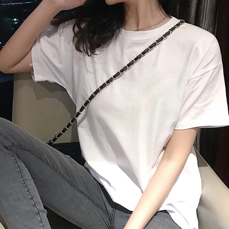 【纯色净面】100%纯棉简约百搭短袖夏季男女亲子款情侣T恤新款