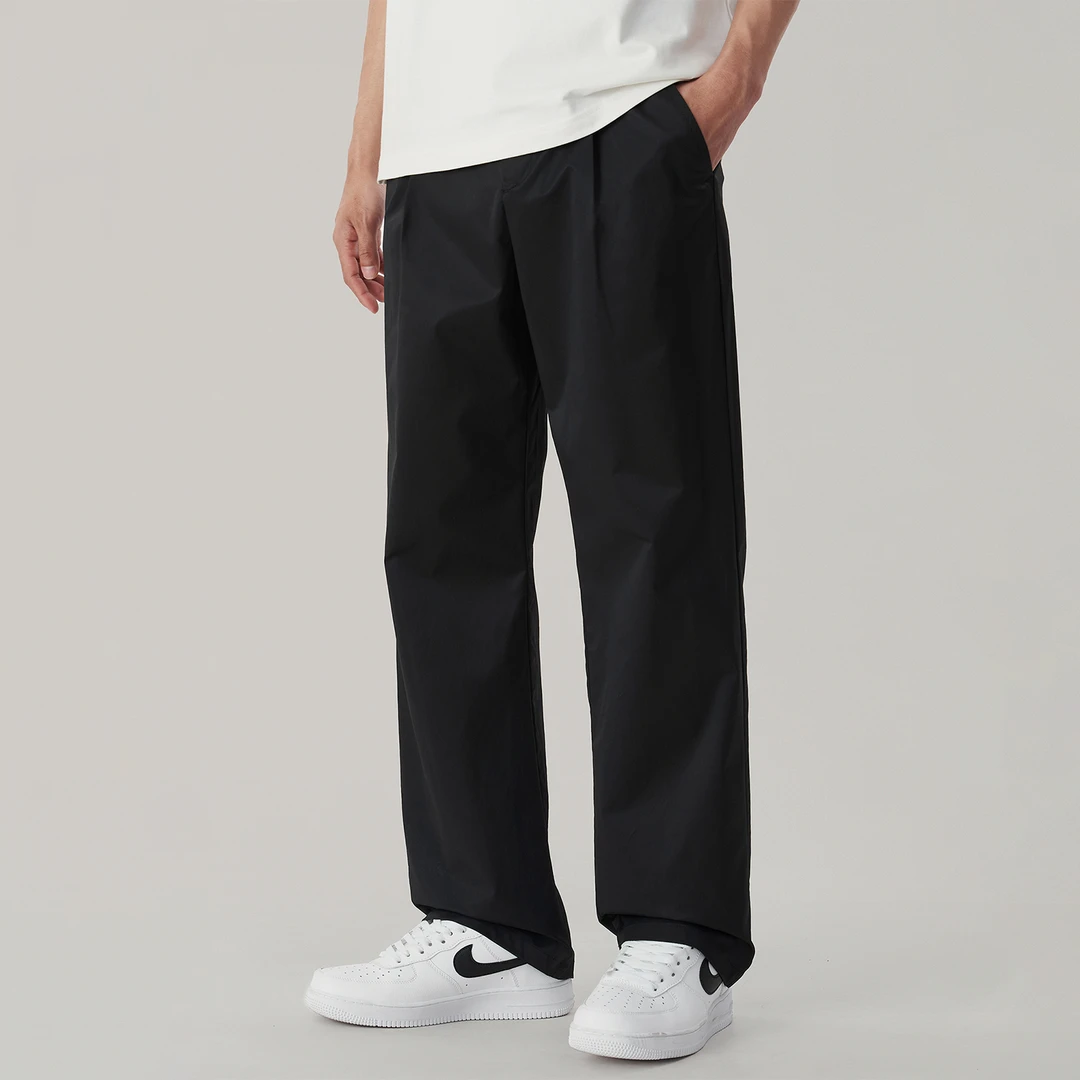夏季薄款冰丝裤高级感通勤西裤男生黑色百搭宽松轻商务直筒休闲裤