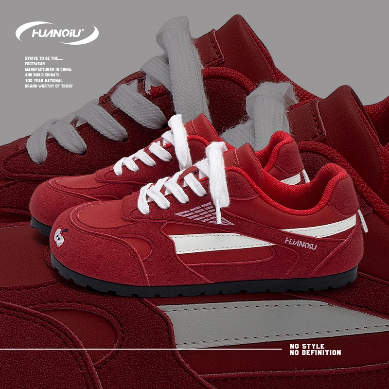 HUANQIU/环球时尚简约小巧板鞋女鞋2025秋季新款轻便复古运动休闲