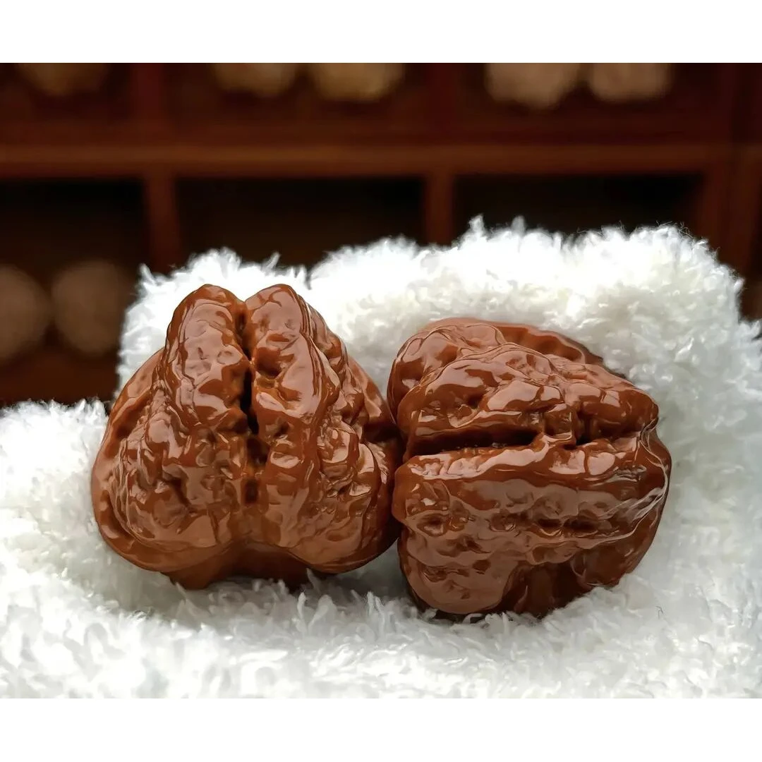 蛤蟆头文玩核桃金蟾蛤蟆头老树红皮精品手把件