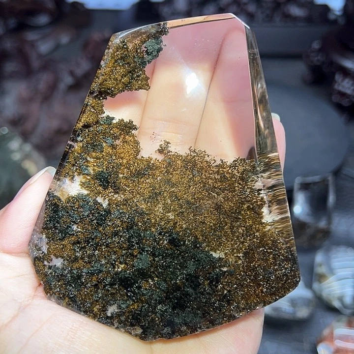 未镶嵌大型摆件（非配饰）水晶金绿幽灵