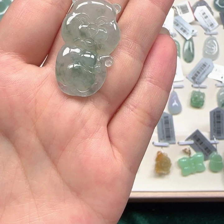 翡翠足银镶嵌手链