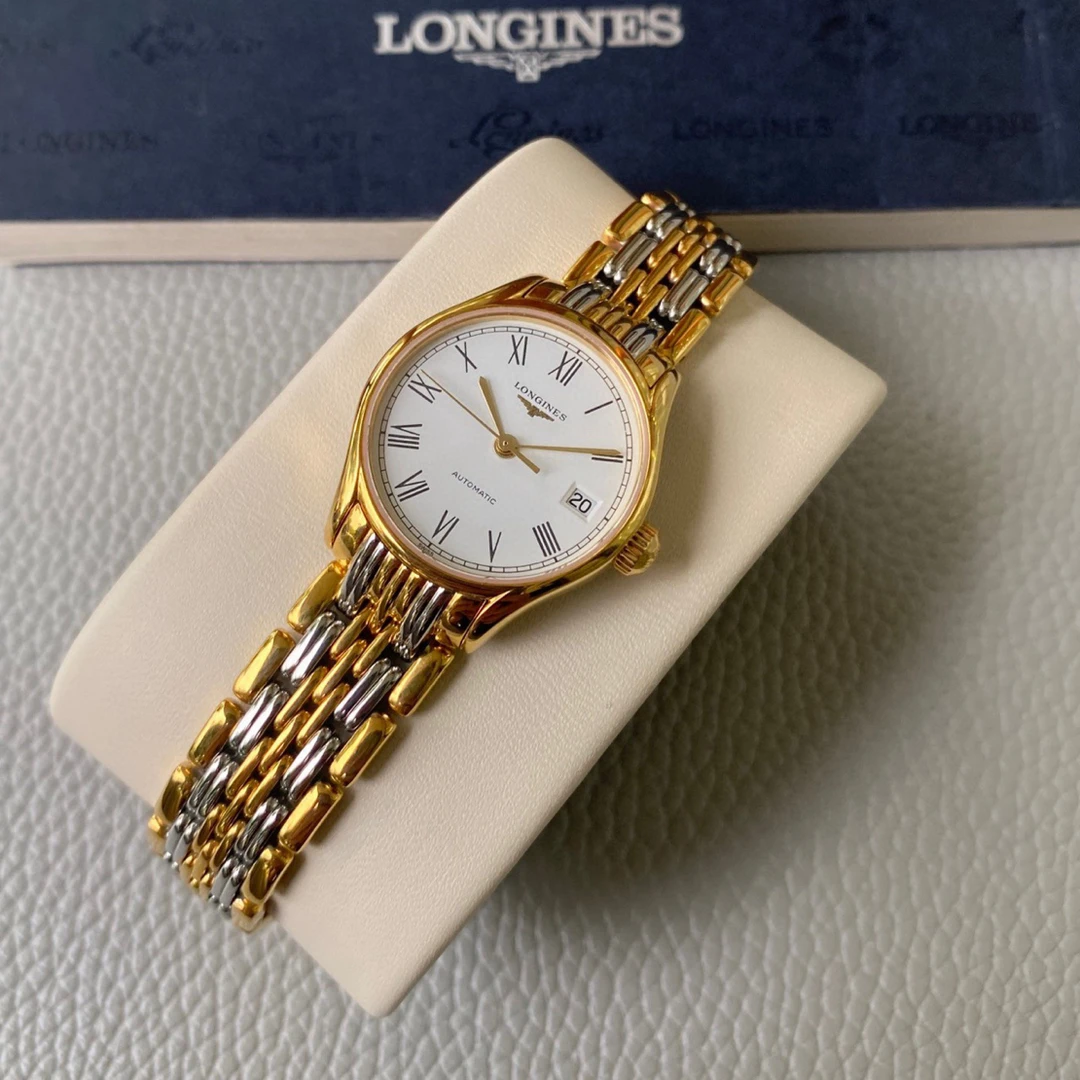 99新 Longines/浪琴 新款律雅360/间黄金/女士/背透/25.5表径
