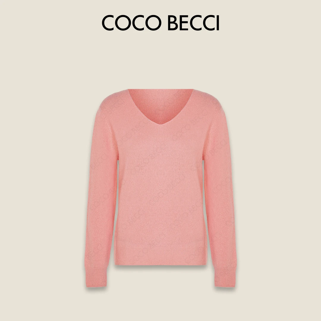 COCO BECCI【V领羊毛打底】100%绵羊毛一线成衣针织衫CFXYC331153