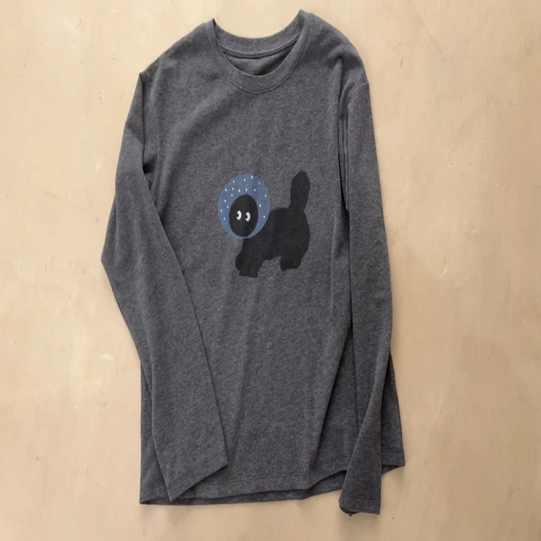 【D GUAN】彩虹点黑猫T