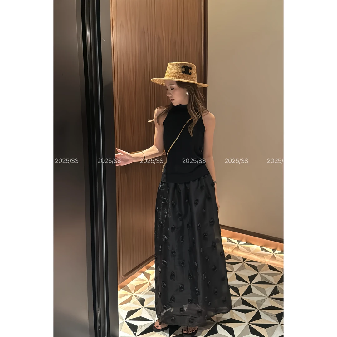 【娇娇私服定制】新款上新休闲立体花朵网纱半身裙31103#