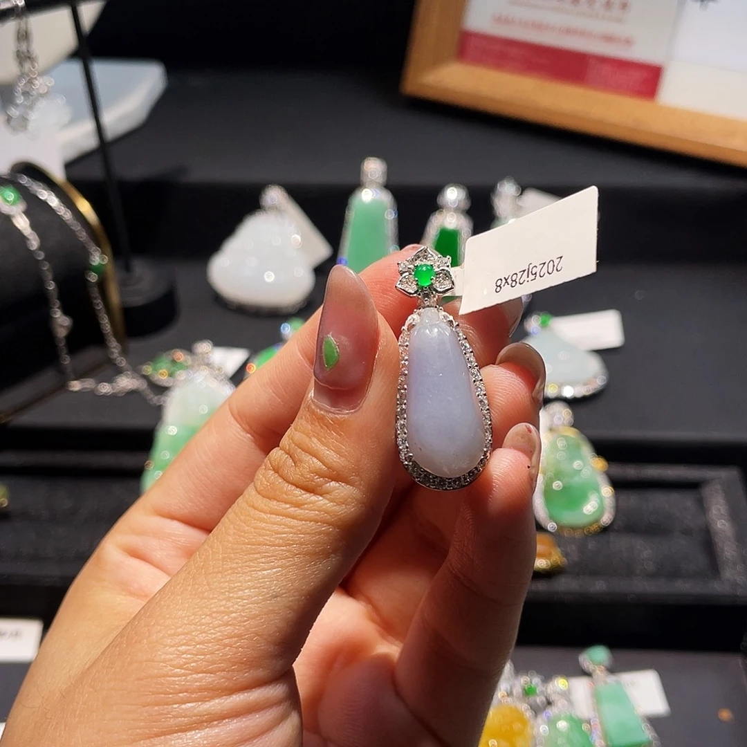翡翠银S925镶嵌颈饰