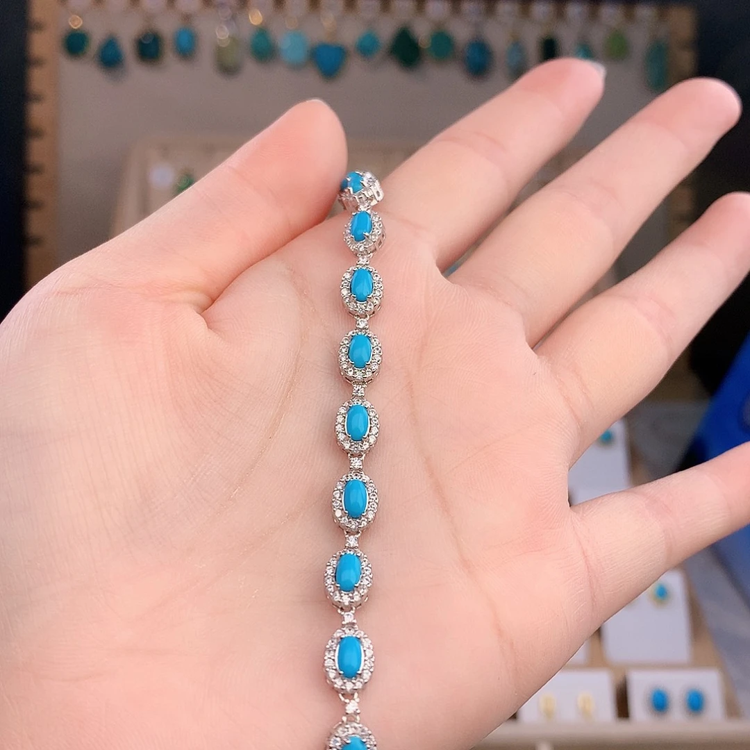 绿松石银S925镶嵌颈饰