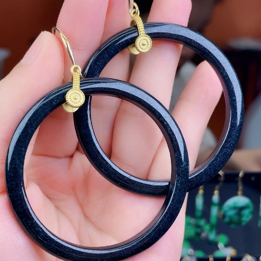 翡翠未镶嵌耳饰饰品