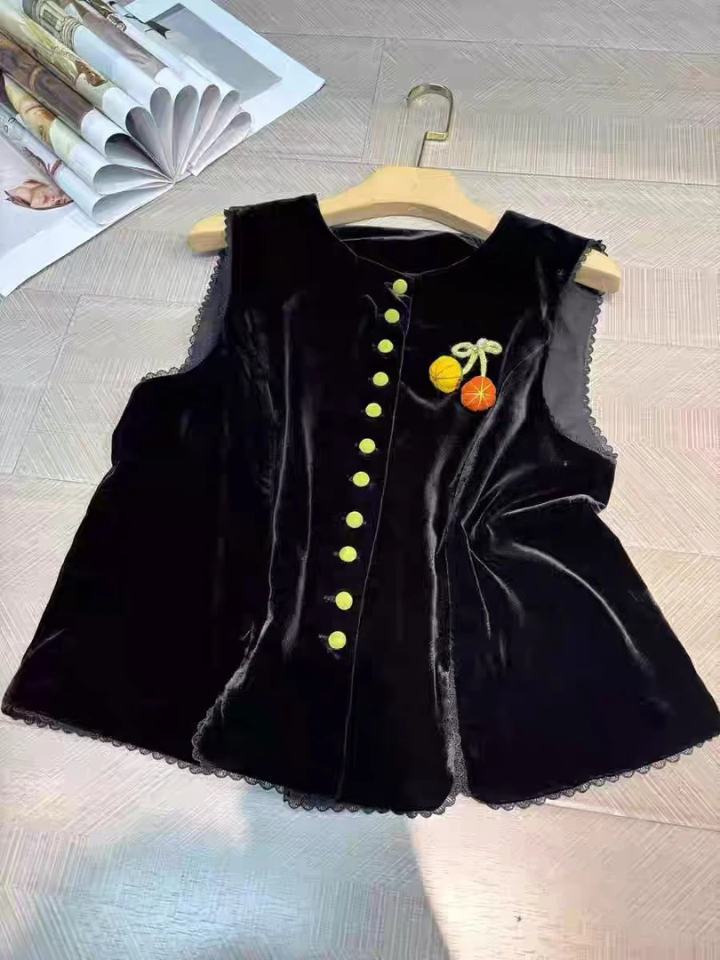 小南瓜--新中式中国风提花时尚复古圆领休闲轻奢小众休闲百搭马甲