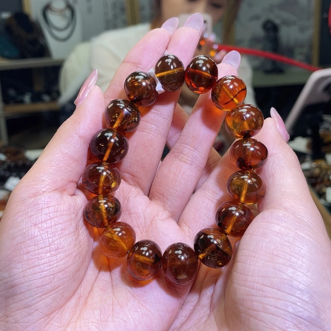 未镶嵌琥珀裸石抚顺琥珀15+老油红