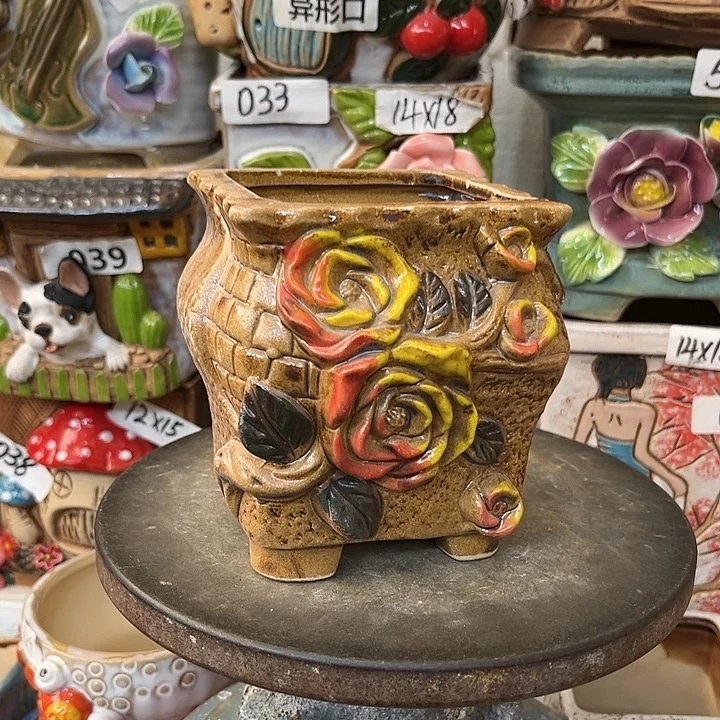 粗陶材质多肉花盆