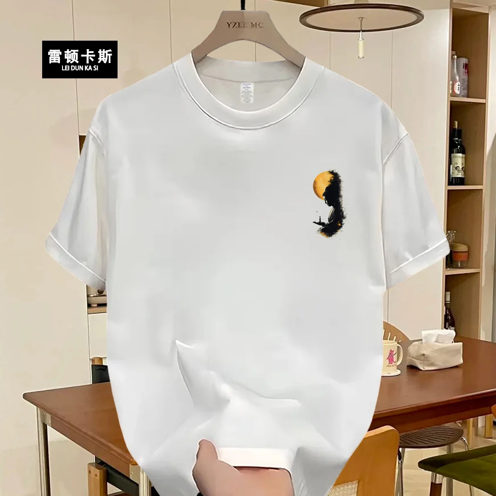 雷顿卡斯美式痞帅重磅纯棉短袖T恤青年男女款夏季ins潮牌圆领上衣